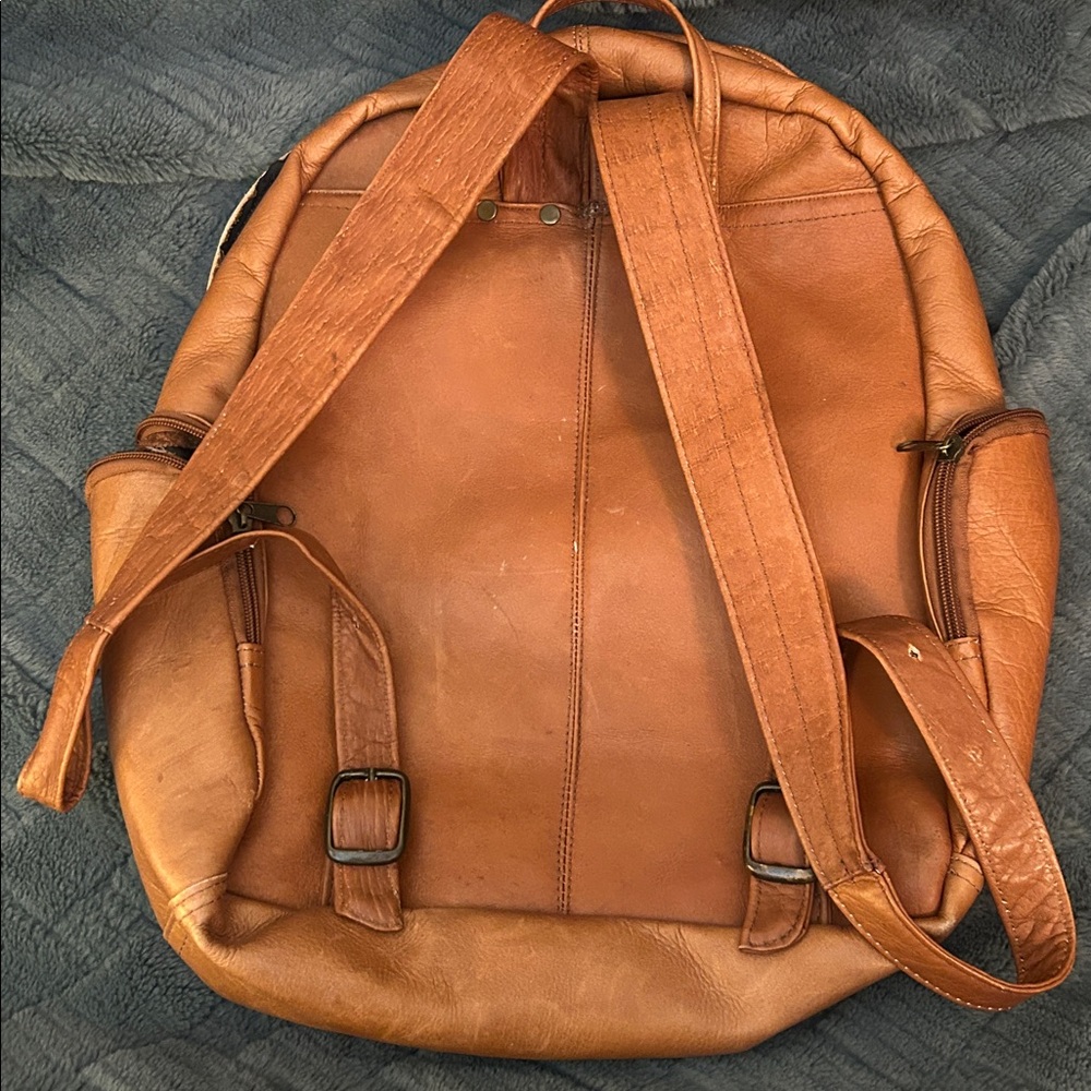 Brown Leather Backpack - image 4
